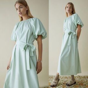 NWOT Reformation Lloyd Dress Puff Sleeve Midi XS